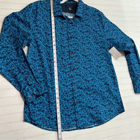 Lords of Harlech~new~Blue Floral Nigel Long Sleeve Button Front Shirt size Large - Picture 9 of 13